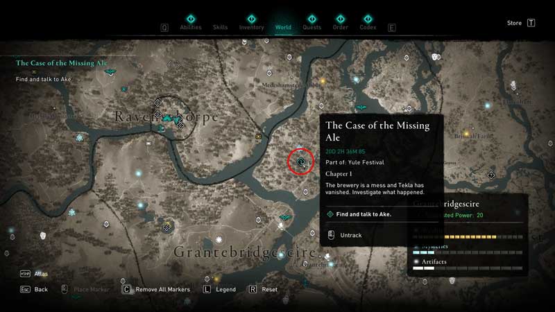 case of the missing ale quest location