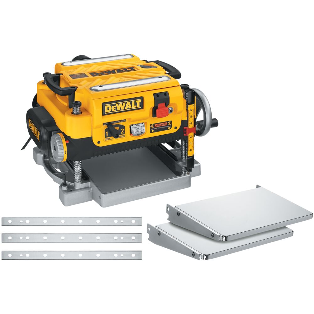 13 inch Three Knife Two Speed Thickness Planer featuring accessories.