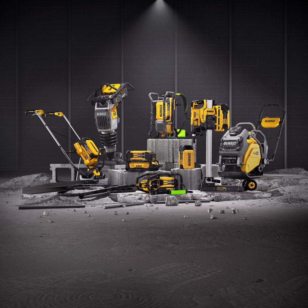 DEWALT POWERSHIFT tools in concrete work setting