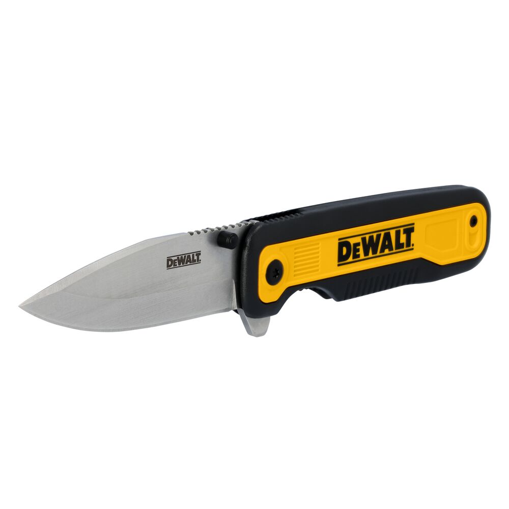 Drop Point Pocket Knife front diagonal with blade out
