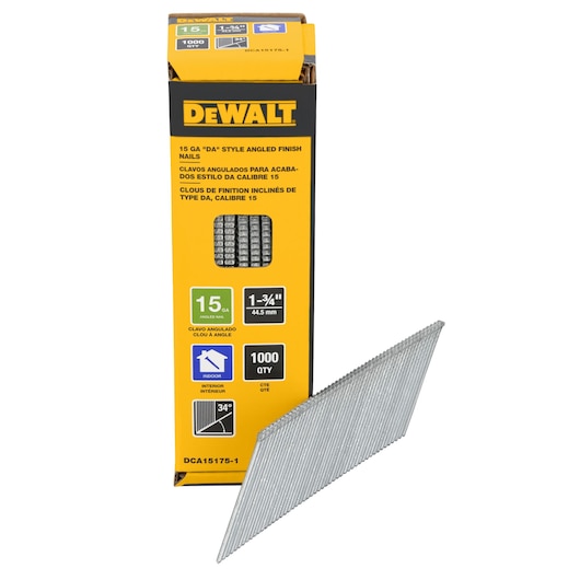 15GA Angled Finish Nails - 1-3/4" (1,000 Pack) packaging shot