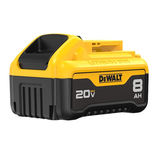 DCB208 battery angled front view 