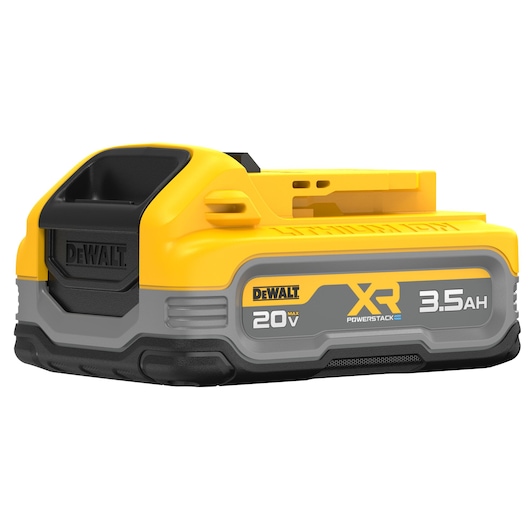 DCBP320 XR POWERSTACK™ 3.5 Ah Battery angled front view 