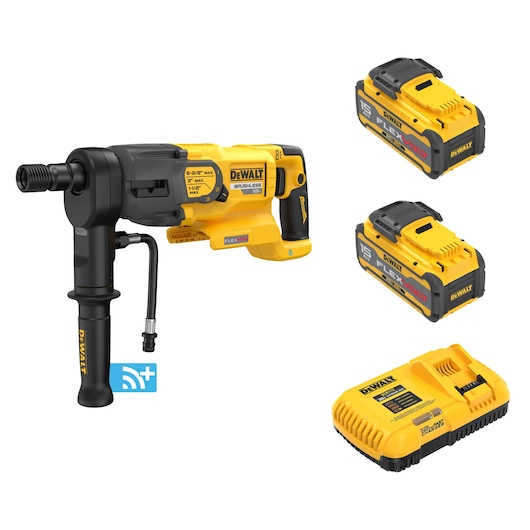 Connected core drill on white background