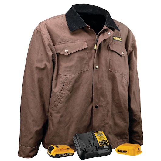 Tobacco Heated Barn Coat with its complete kit