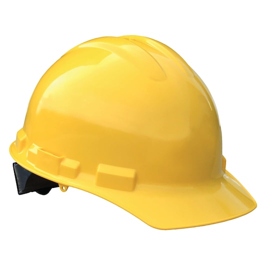 Profile of DEWALT yellow hard hat