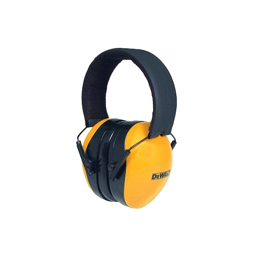 Profile of DEWALT Interceptor lightweight folding earmuffs.