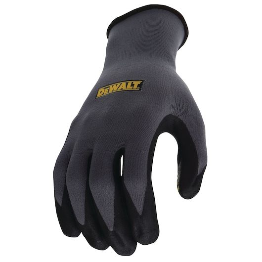 Profile of DEWALT tread grip work gloves.
