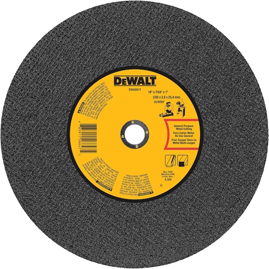 Profile of Type 1 and metal fast cutting chop saw wheel.