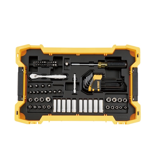 131 pc. 1/4 in. and 3/8 in. Mechanic Tool Set with ToughSystem® 2.0 Tray and Lid