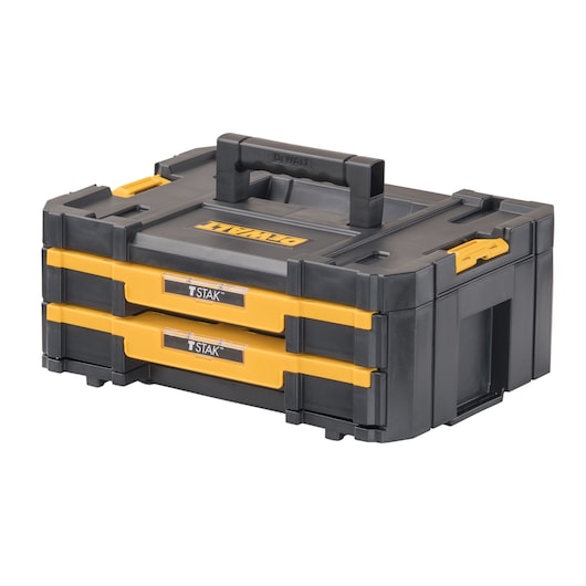 T stak 4 double shallow drawers.