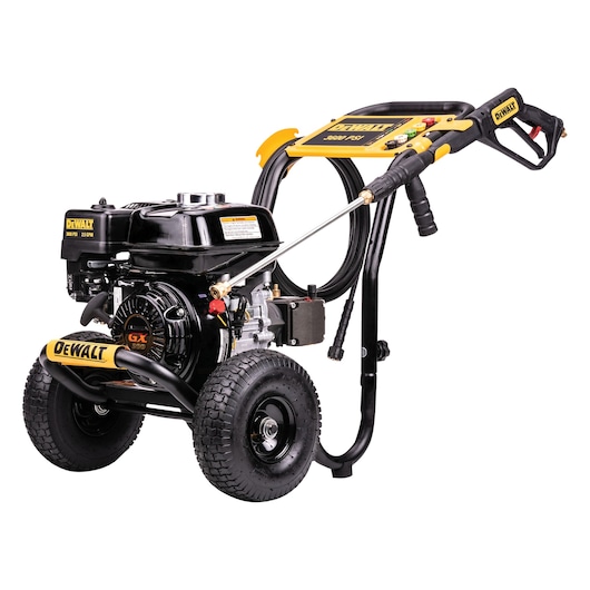45-degree left-facing view of DeWalt pressure washer