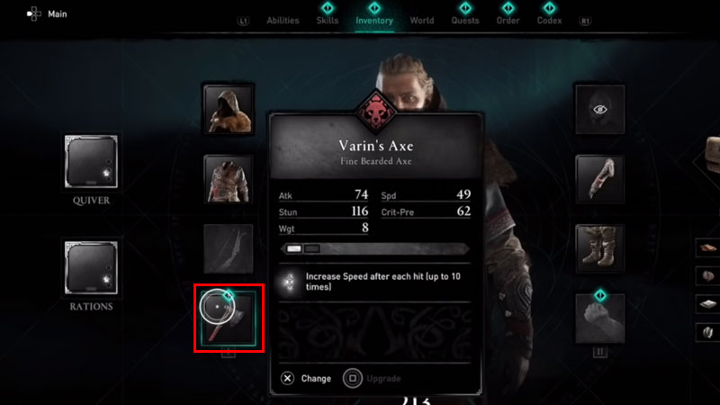 how to get rid of weapons in assassin's creed valhalla