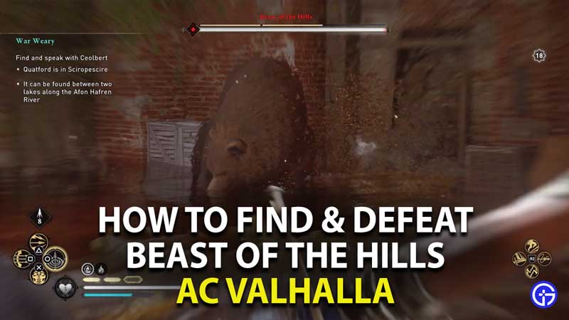how to find and defeat beast of the hills in assassin's creed valhalla