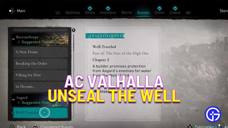 how to unseal the well in assassin's creed valhalla